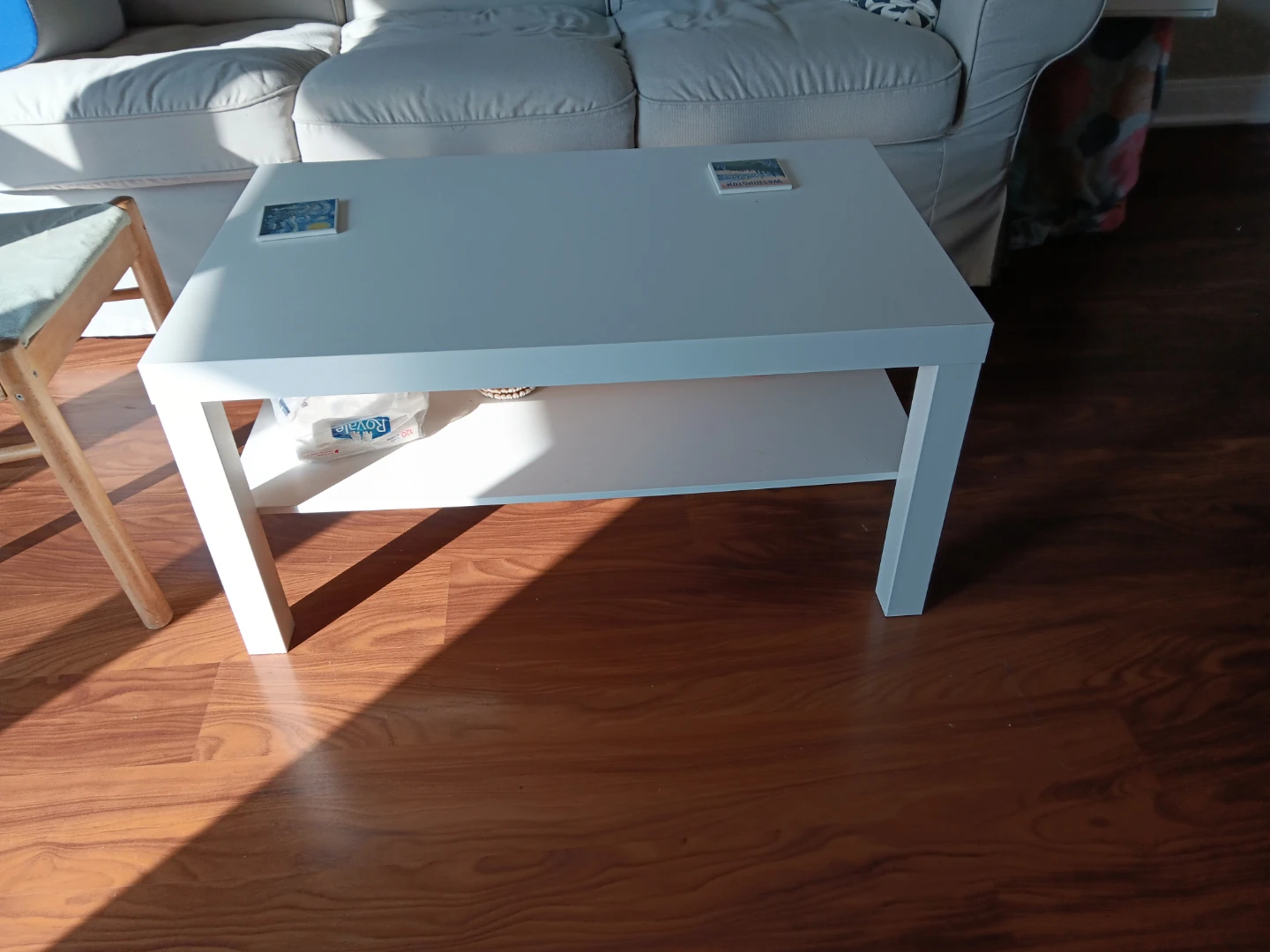 Moving Out sale- White Coffee Table with Shelf