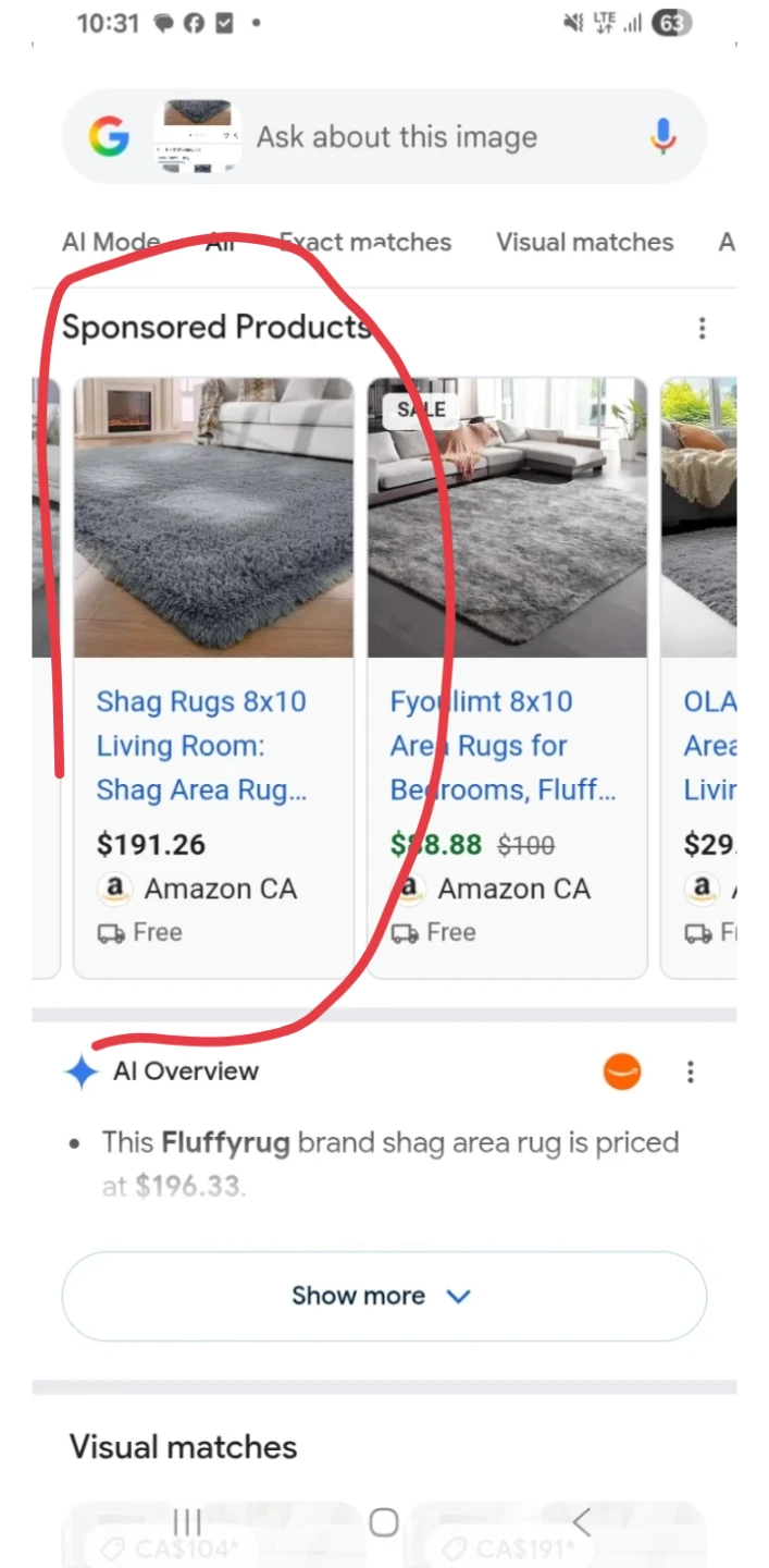 Fluffyrug Shag Area Rug - Grey, 8' x 10' - photo 3