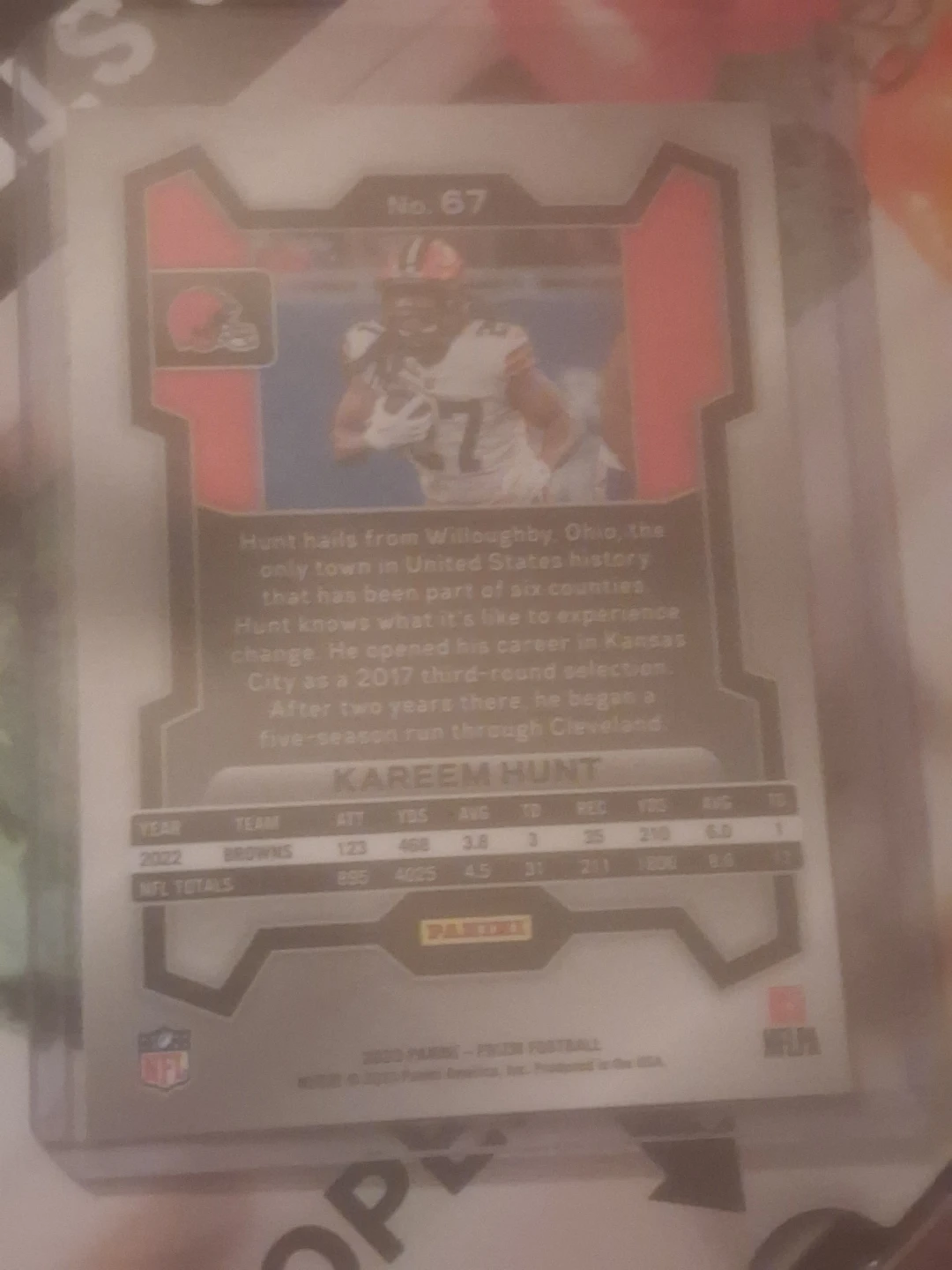 2022 Panini Prizm Football Kareem Hunt Card #67 - photo 3