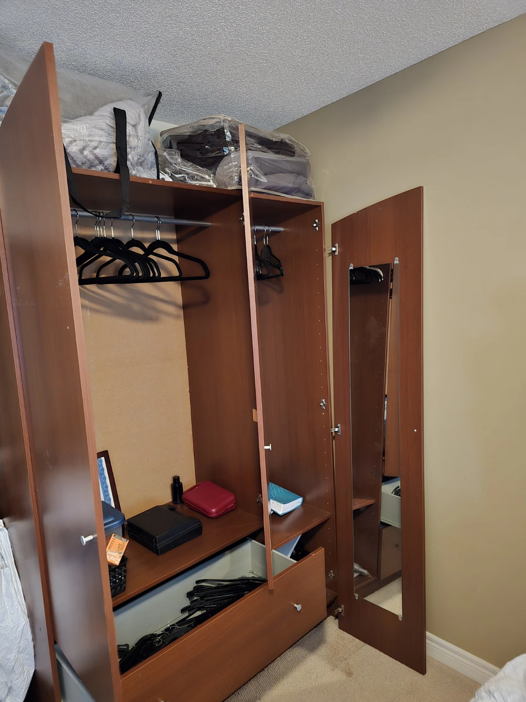 Wooden Wardrobe with Mirror - photo 4