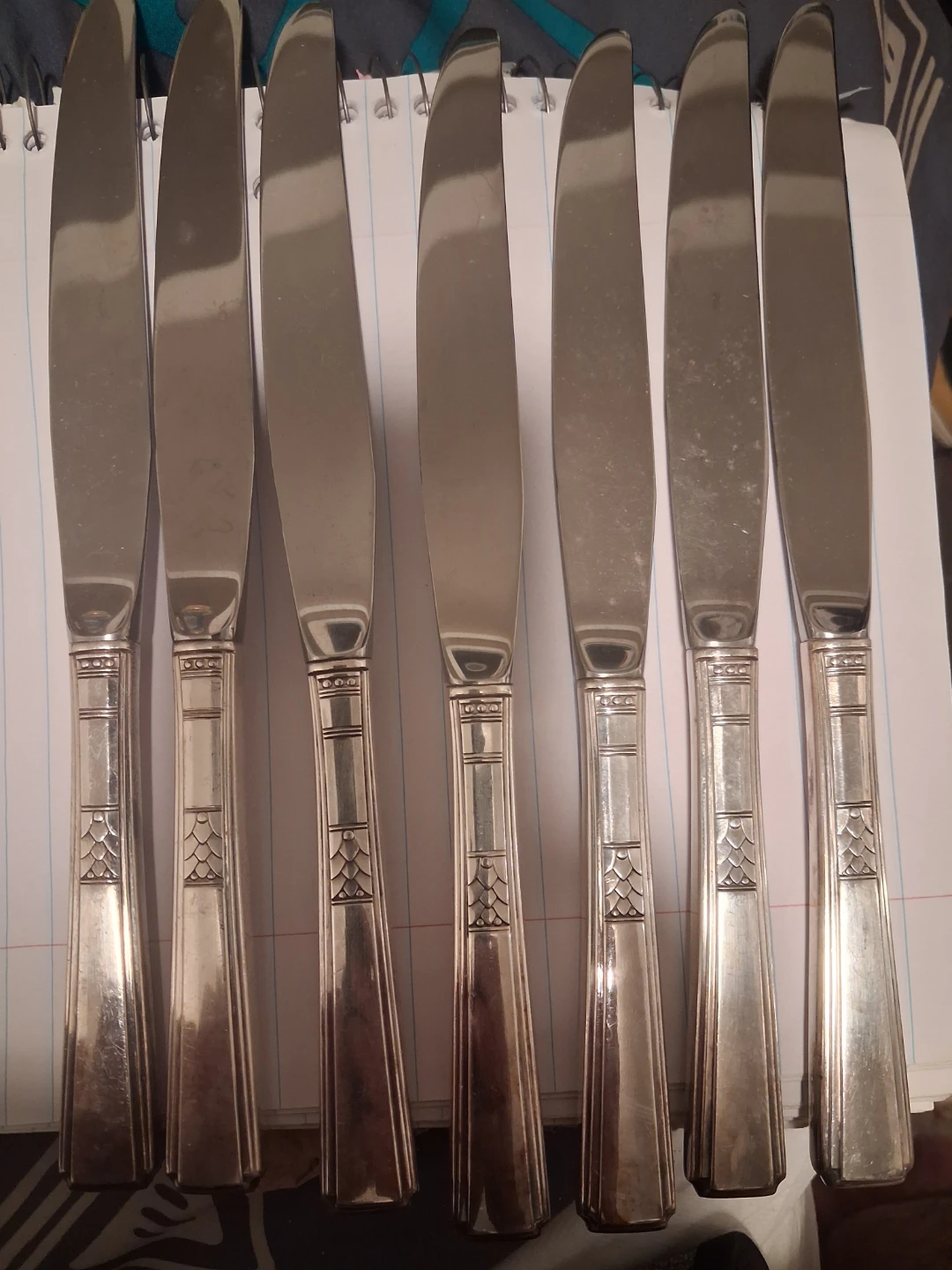 Set of 7 Silver Plated Dinner Knives - photo 2
