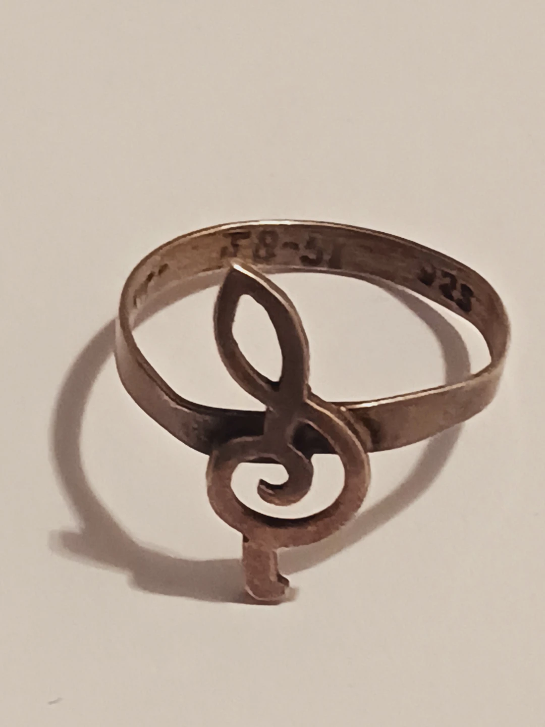 Sterling Silver 925 Treble Clef Ring. Size 7. - photo 3