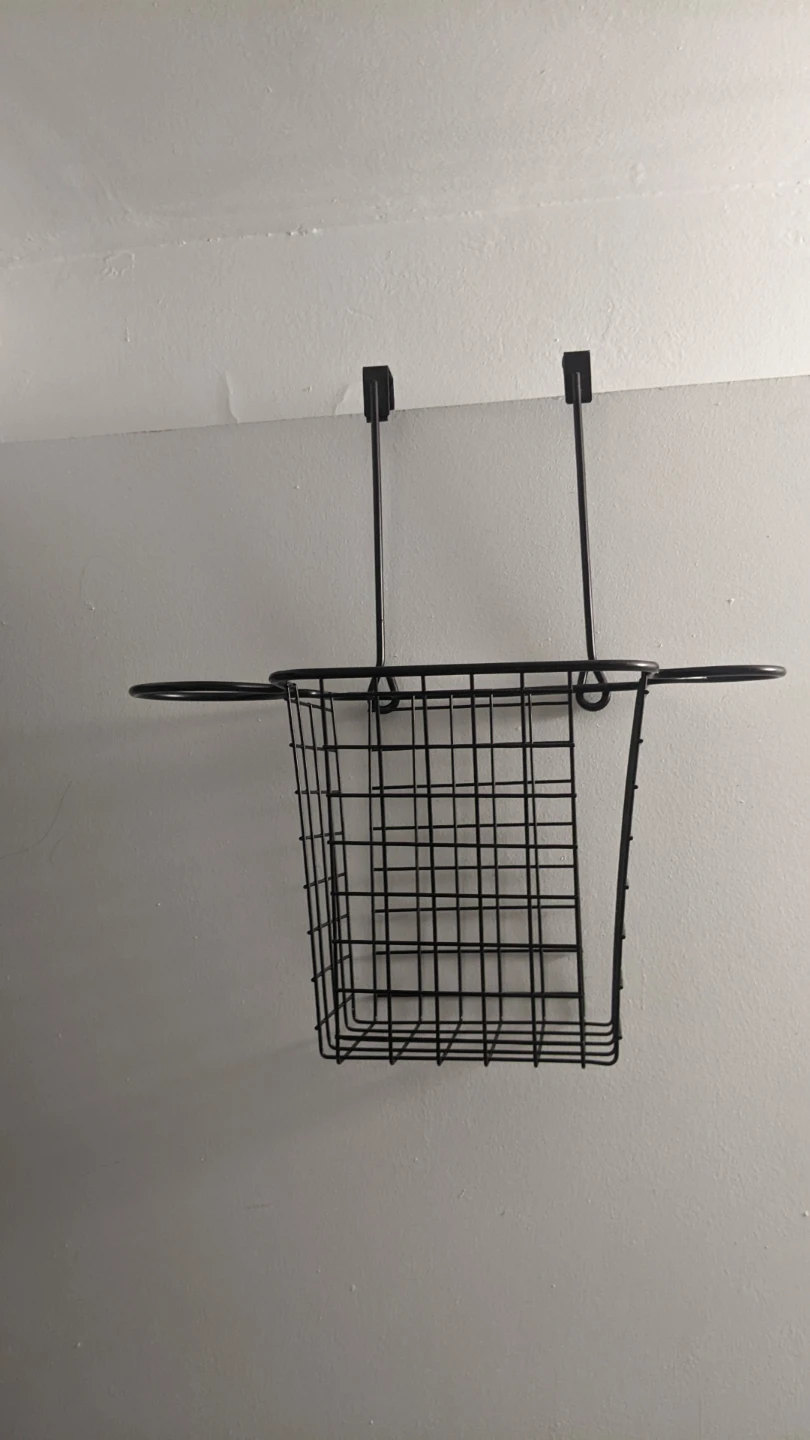 Black Over-the-Door Wire Storage Basket