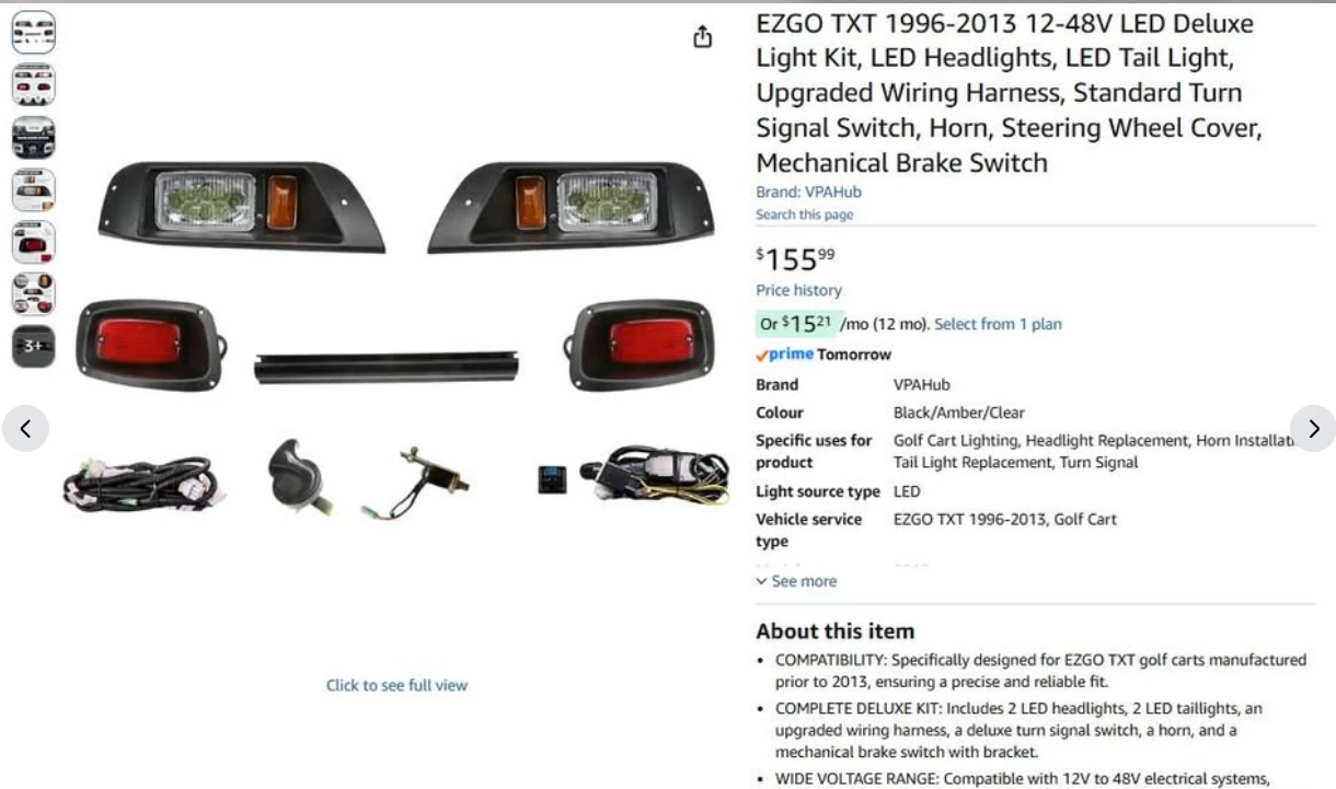 EZGO TXT Golf Cart LED Light Kit 1996-2013 - photo 2
