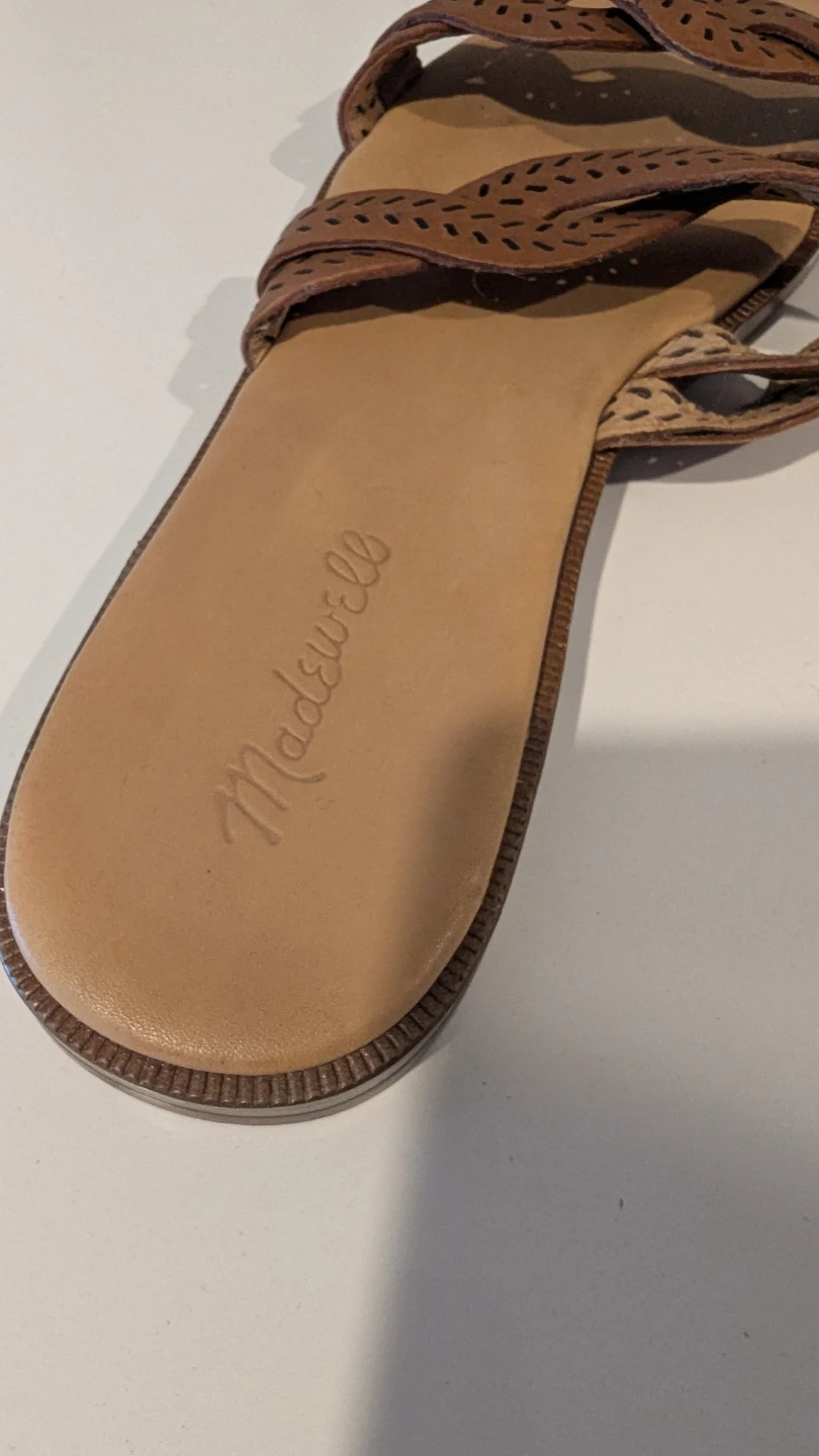 Madewell Women's Tan Leather Slip-On Slide Sandals - photo 3