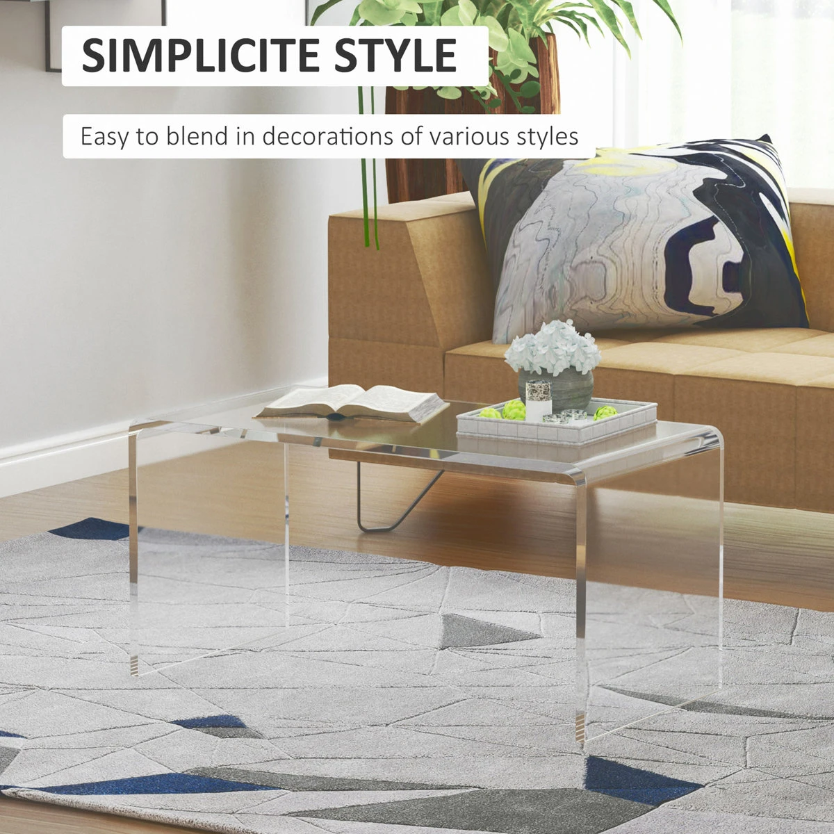 Clear Acrylic "Waterfall " Coffee Table - photo 2