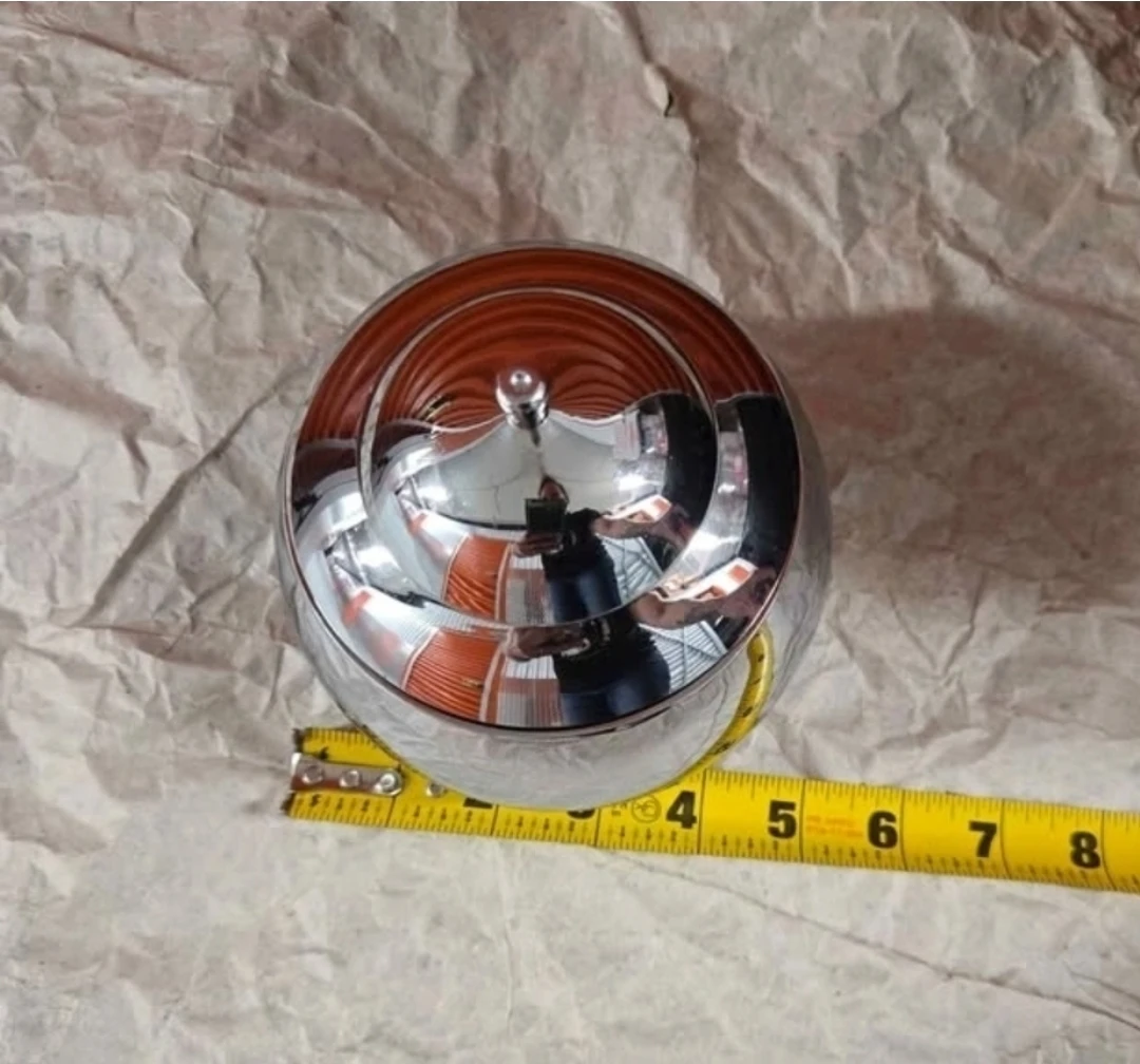 Vintage MCM Chrome Sphere Sugar Bowl Candy Dish 5" - photo 3