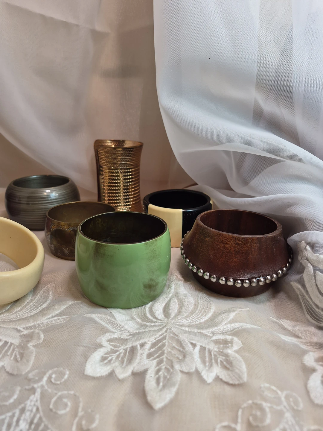 Mix Misc Lot of 9 Vintage Retro Large Bangle Bracelets - photo 2