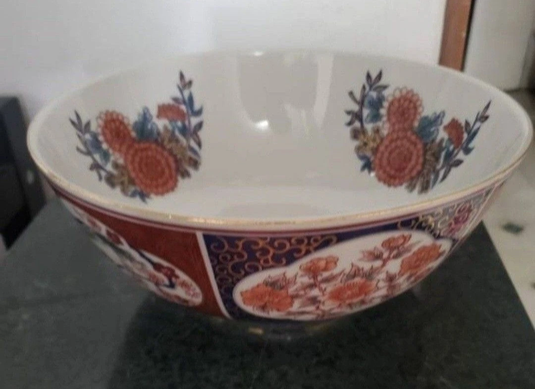 Chinese vase bowl flowers table - photo 2