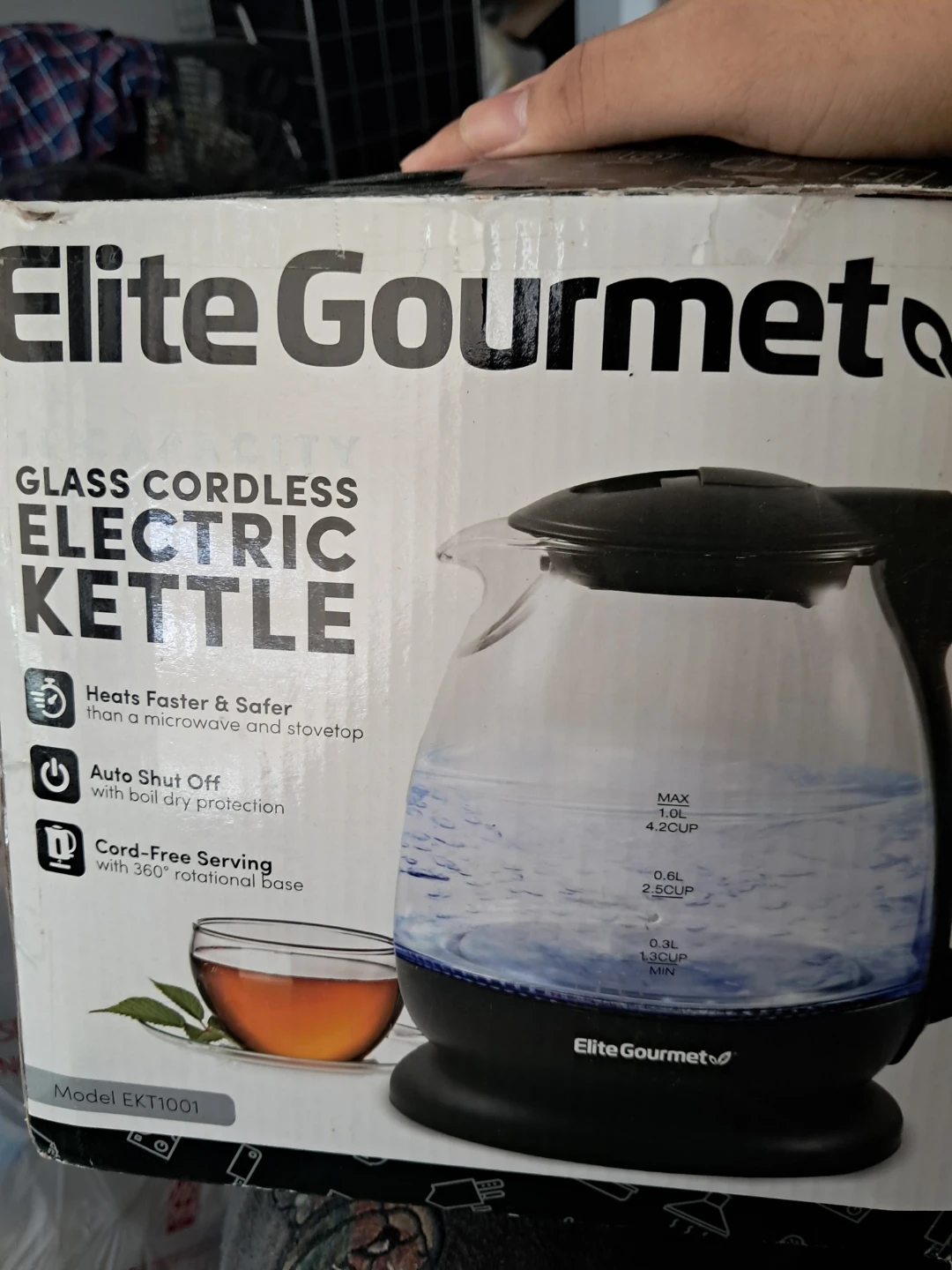 Elite Gourmet Glass Cordless Electric Kettle 1L - photo 3