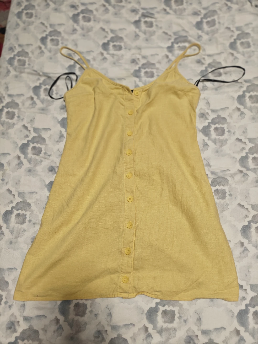 Yellow Button-Up Camisole Dress