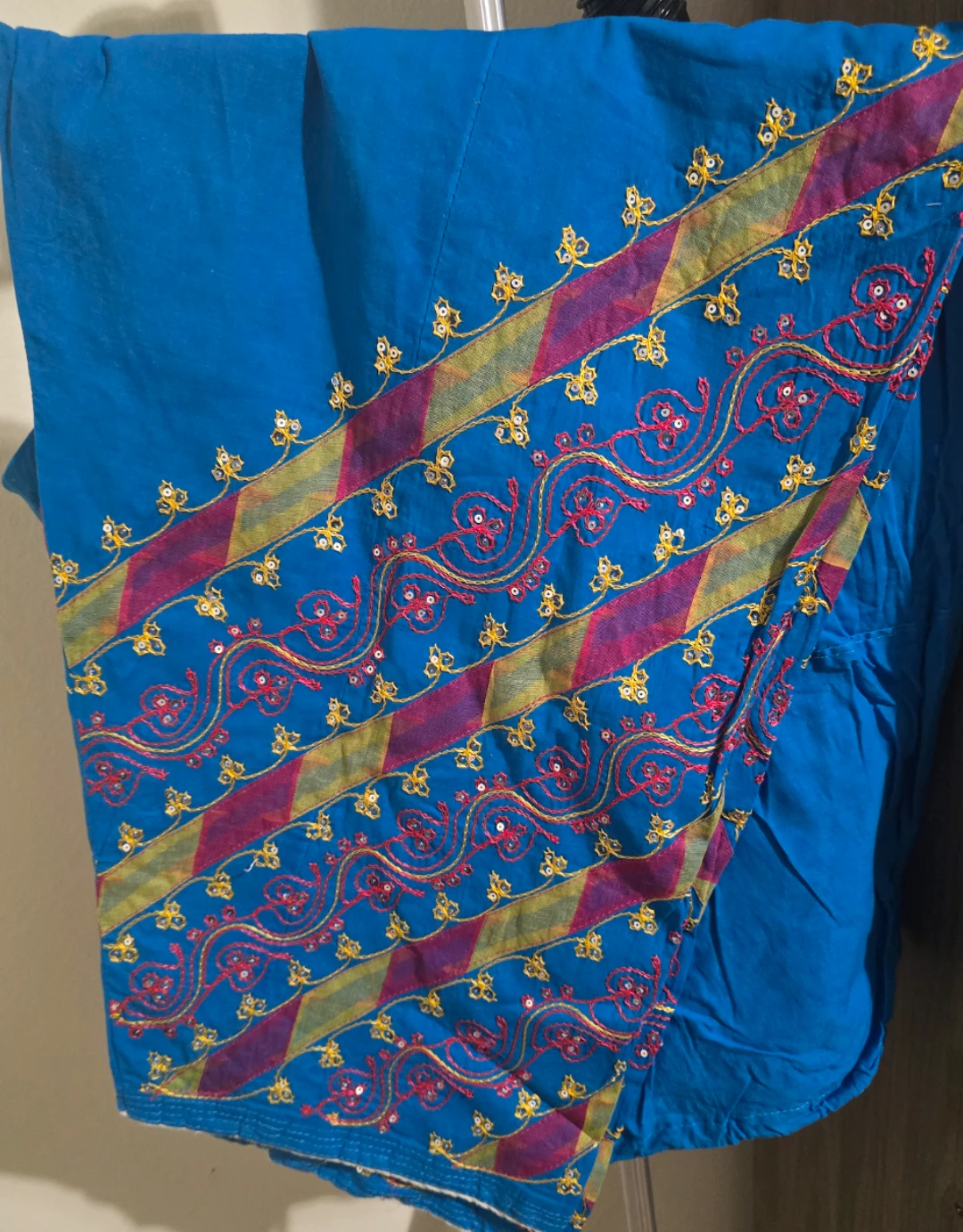 Blue Embroidered Salwar  and dupatta set - photo 2