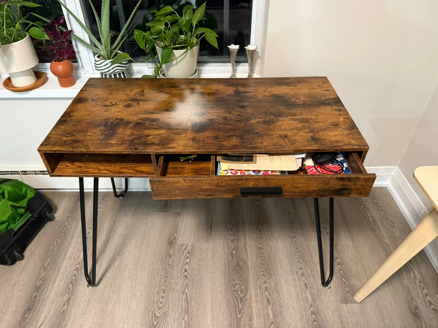 Rustic Wood Desk with Drawer - photo 2