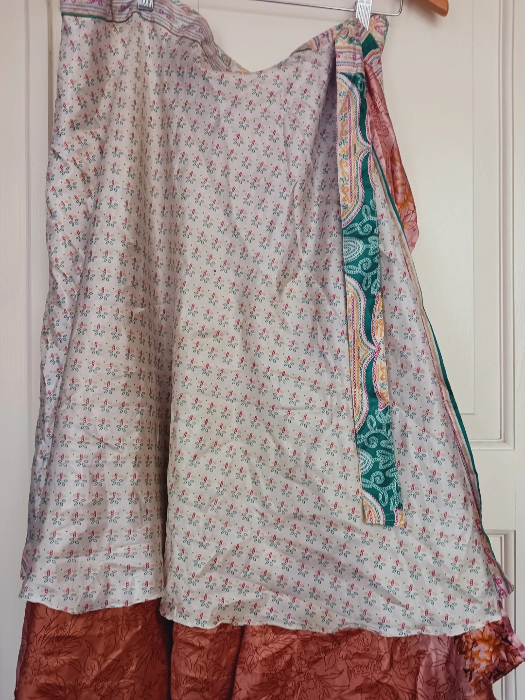 New! Boho Reversible Floral Silk Wrap Skirt. Adjustable fit. - photo 5