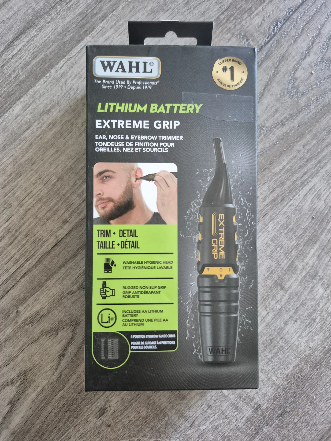 Wahl Lithium Battery Extreme Grip Ear, Nose & Eyebrow Trimmer