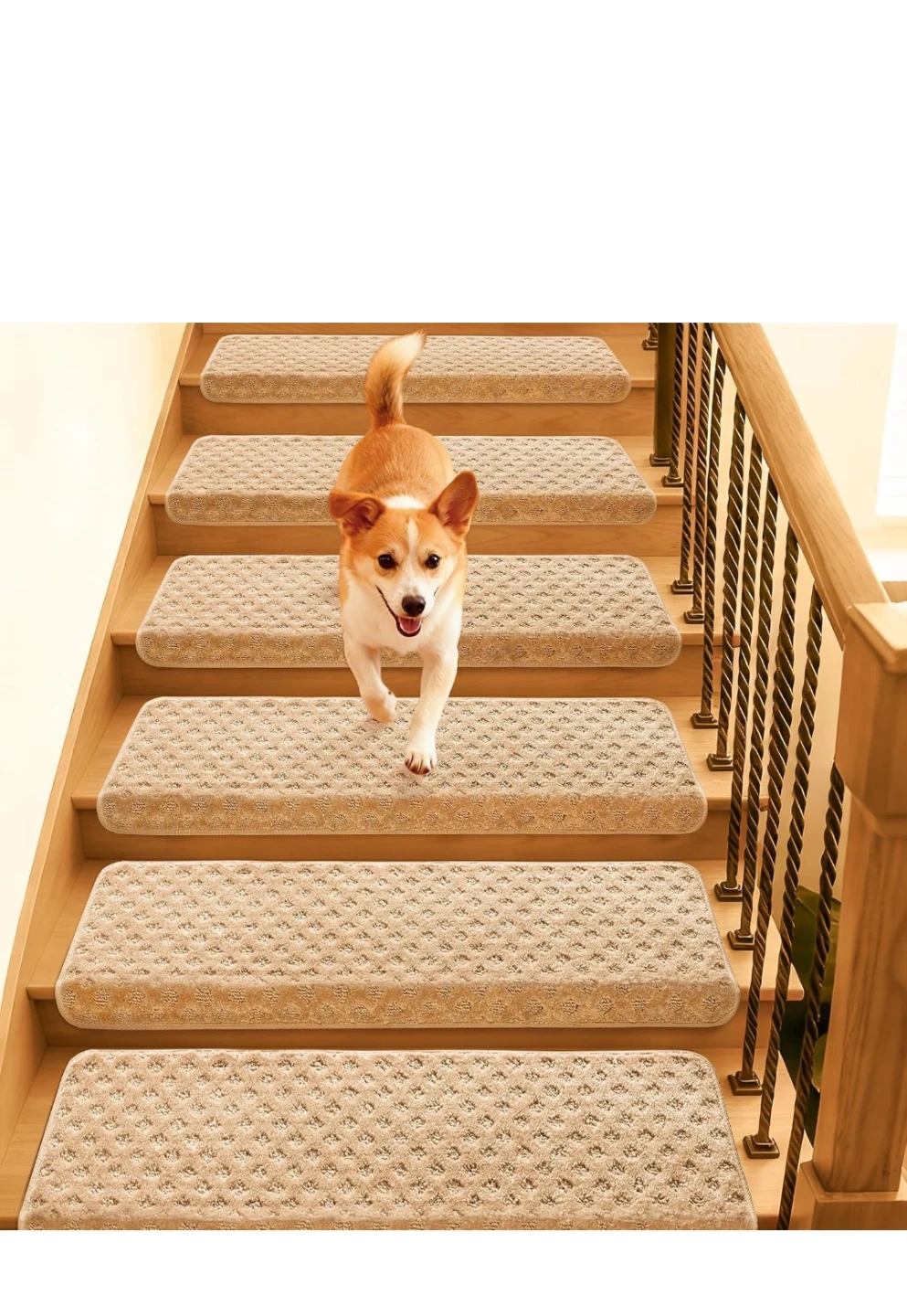Carpet Stair Treads Set (32" x 9.5") - Beige