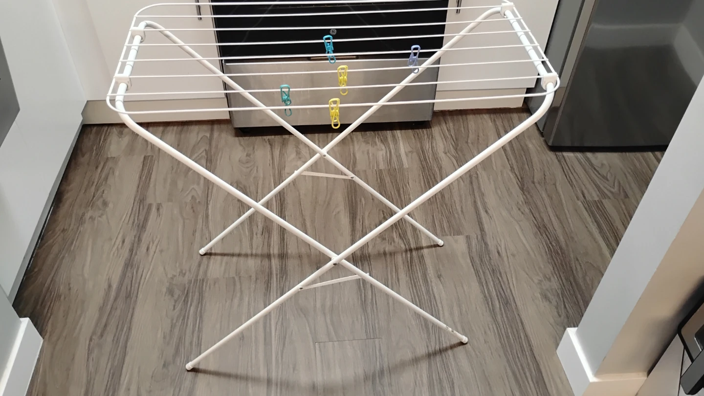 White Folding Clothes Drying Rack