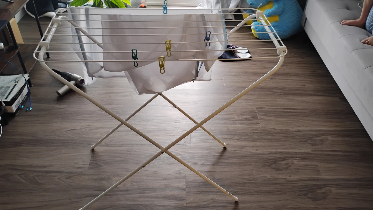 White Folding Clothes Drying Rack - photo 2