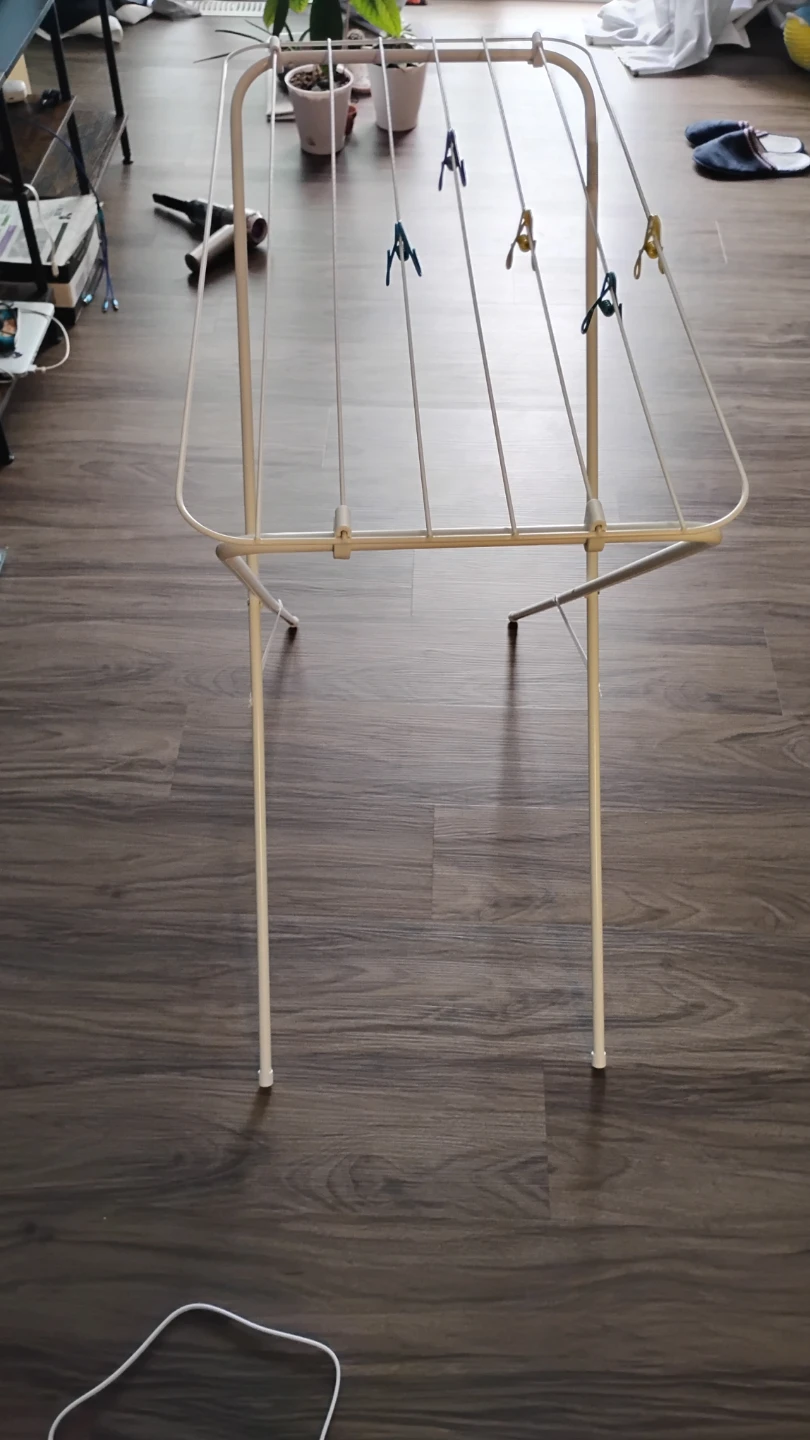 White Folding Clothes Drying Rack - photo 3