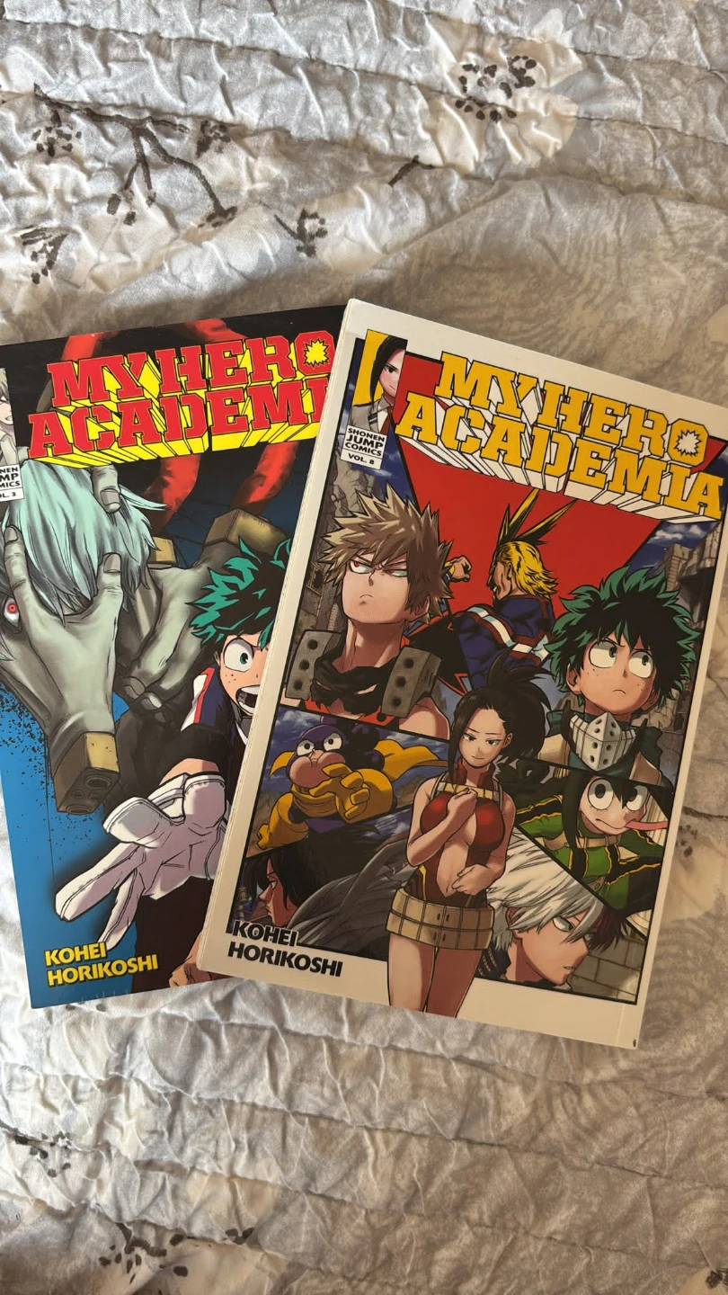 My Hero Academia Manga Vol. 8 and 3. $10 each or 20 for both.