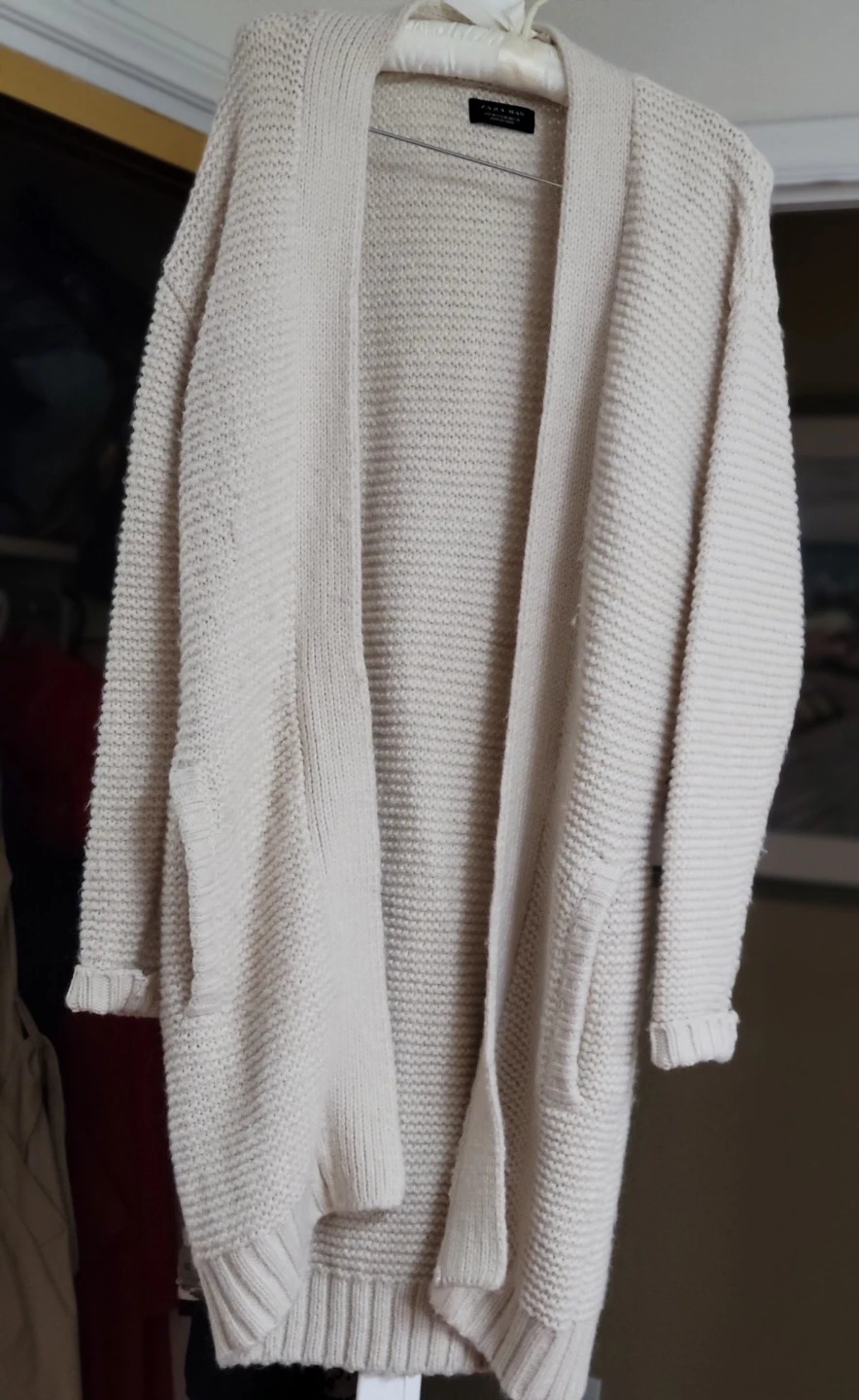 Cream Knit Cardigan Sweater