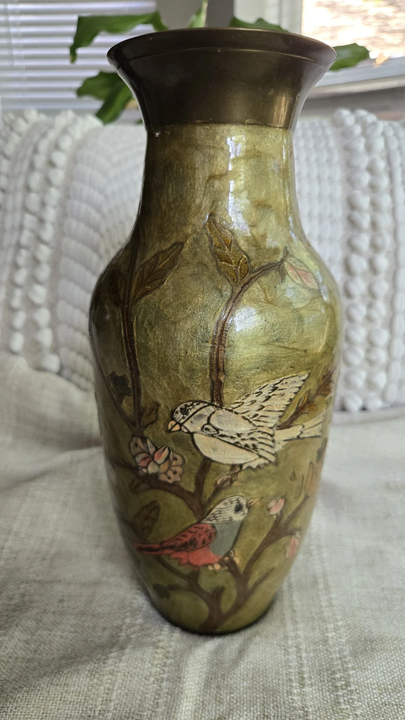 Vintage Decorative Vase with Bird Motif - photo 2