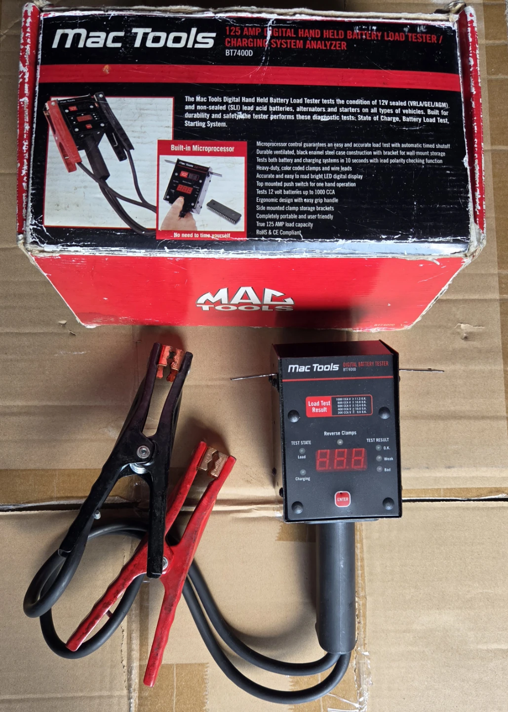 Mac Tools 125 Amp Digital Hand Held Battery Load Tester BT7400D - photo 2
