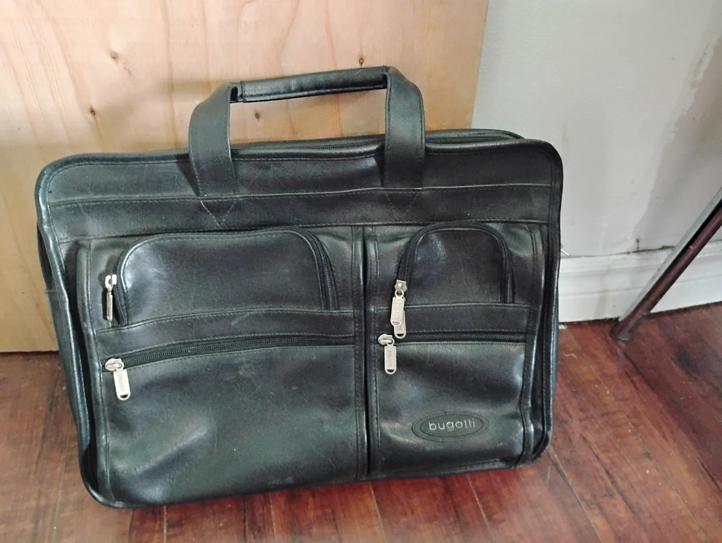 Bugatti Black Leather Briefcase