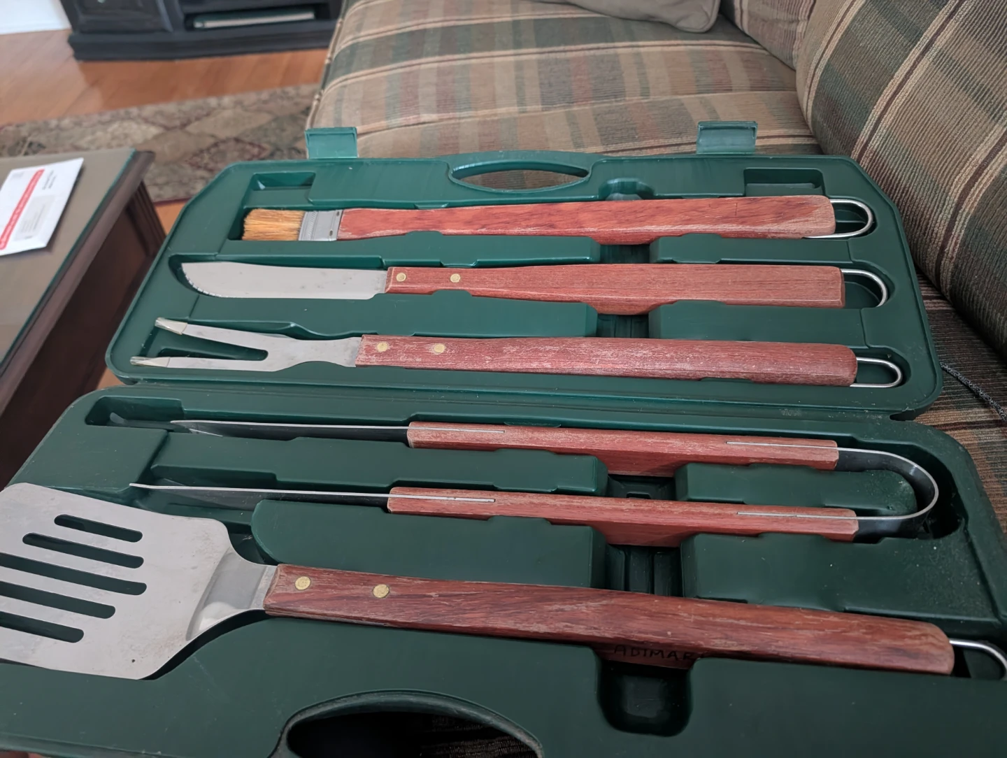 6-Piece BBQ Grill Tool Set with Wooden Handles