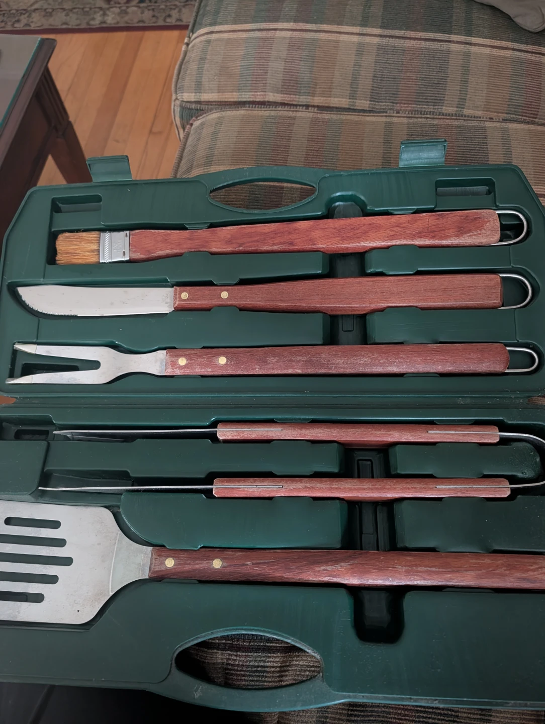 6-Piece BBQ Grill Tool Set with Wooden Handles - photo 2