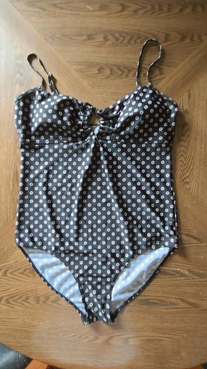 Black Polka Dot One-Piece Swimsuit
