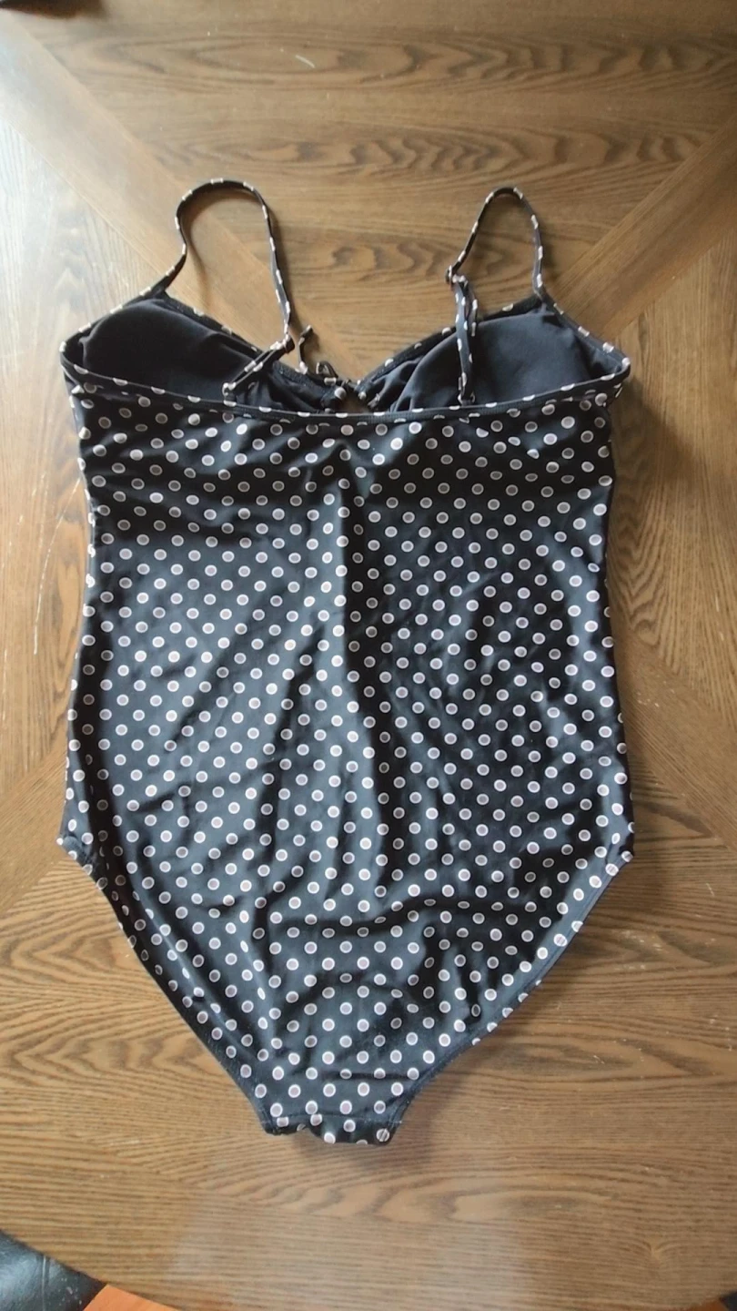 Black Polka Dot One-Piece Swimsuit - photo 2