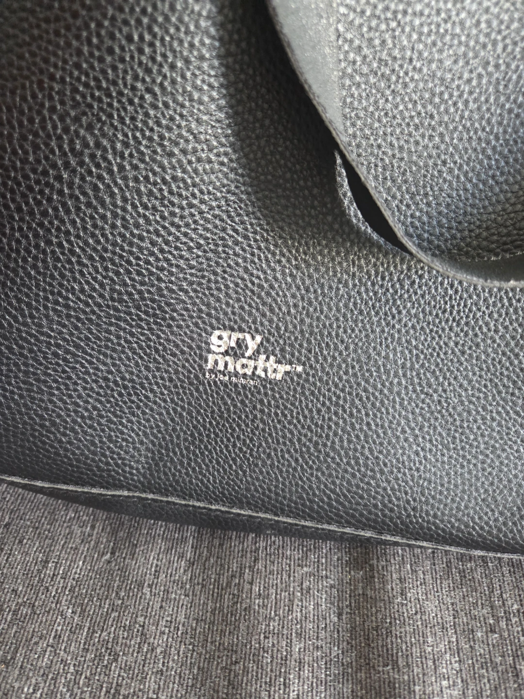 Gry Mattr Black Faux Leather Tote Bag