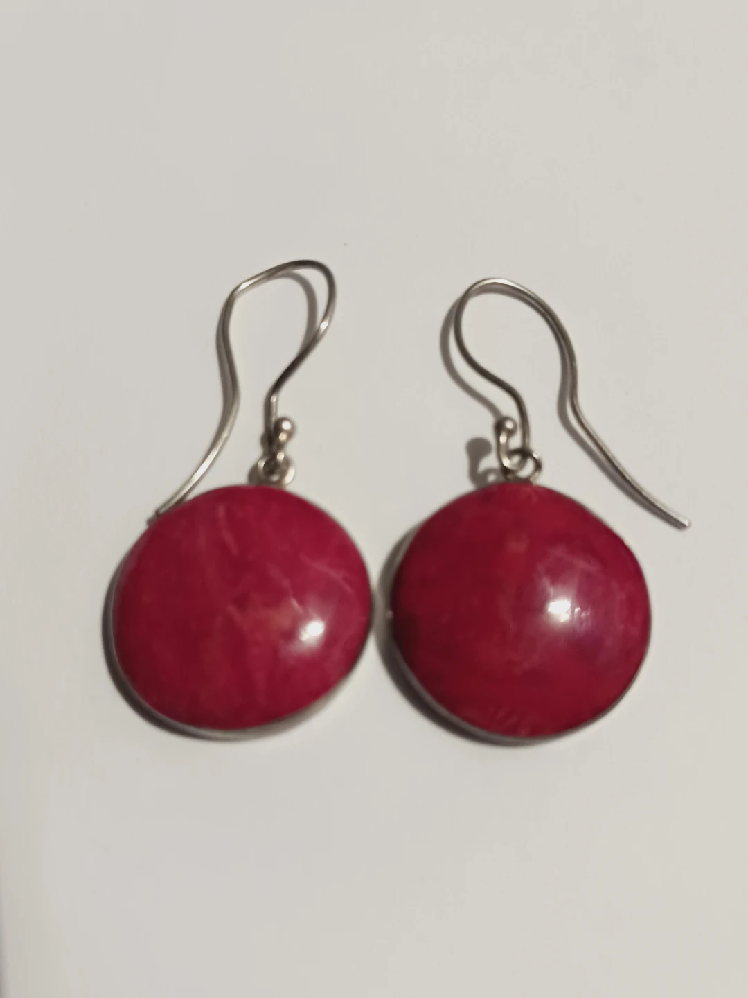 Sterling Silver 925 Charming Coral Round Earrings - photo 2
