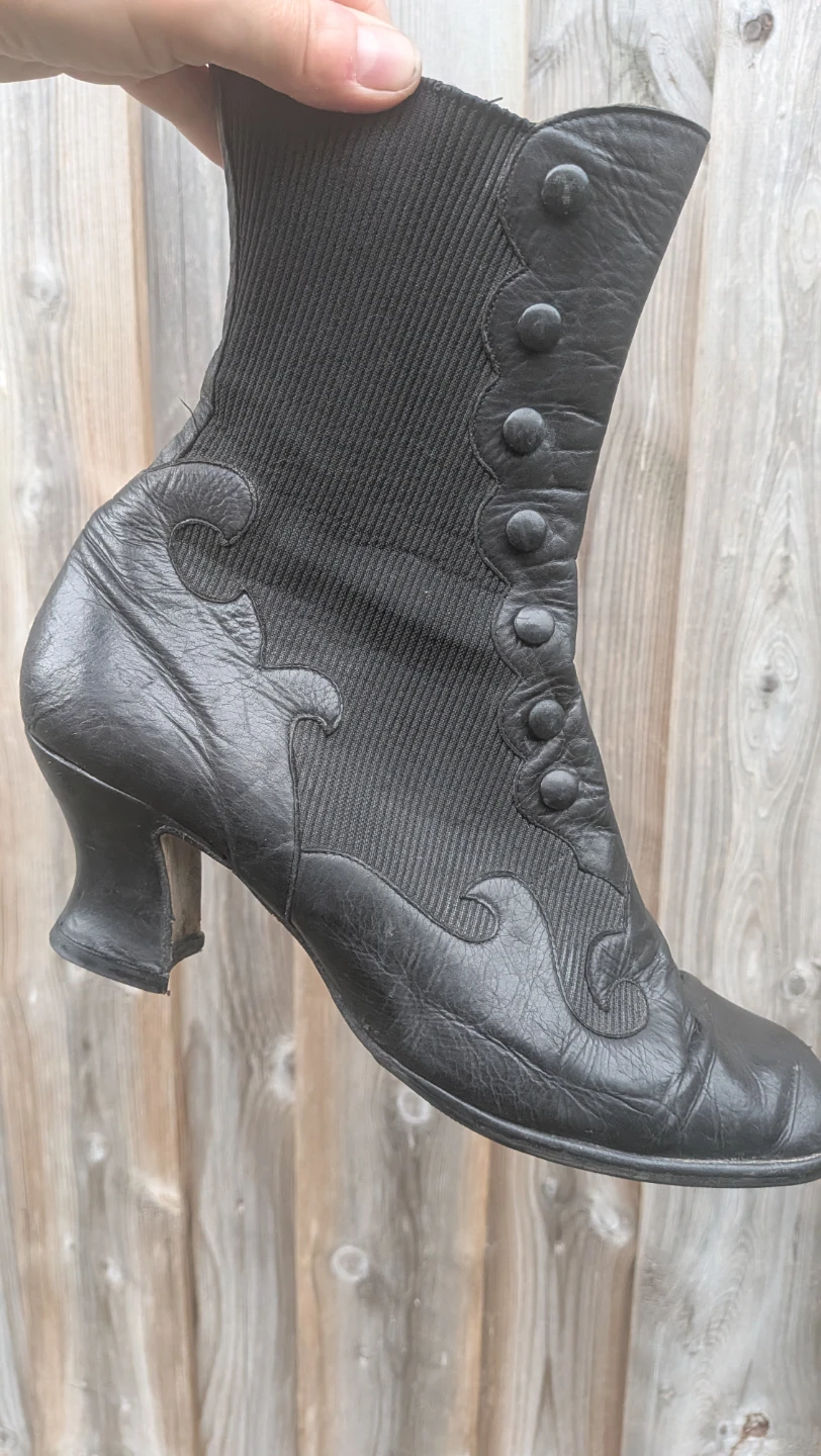 Black Leather Steampunk Boots sz 41  made in Italy - photo 2