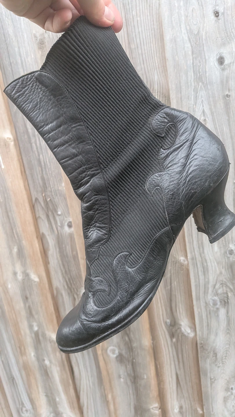 Black Leather Steampunk Boots sz 41  made in Italy - photo 3