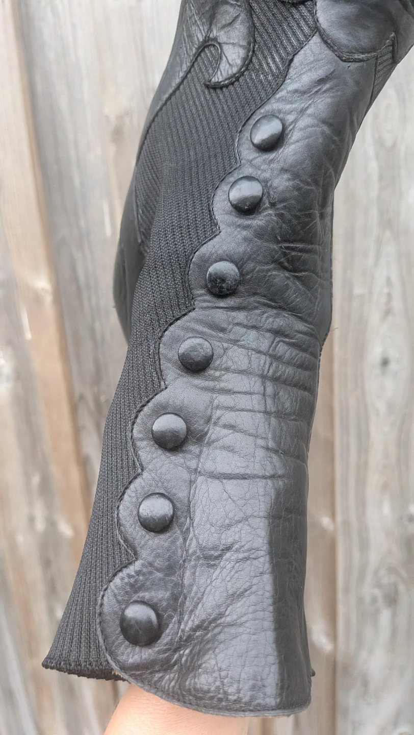 Black Leather Steampunk Boots sz 41  made in Italy - photo 4
