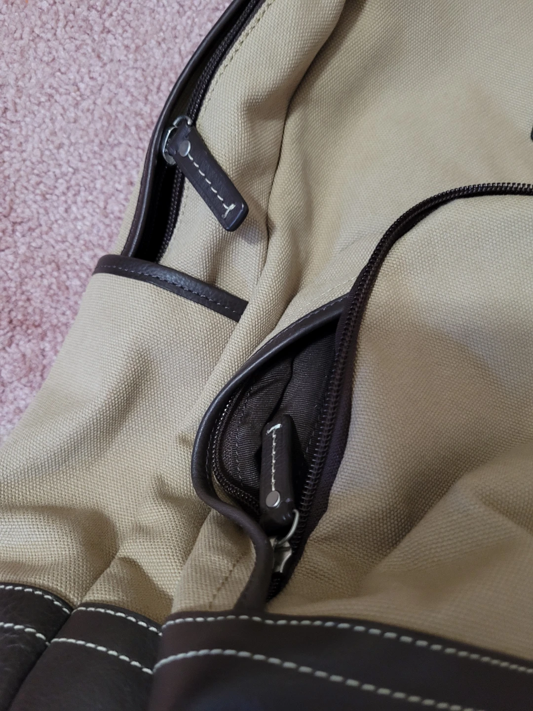 Coach Khaki Canvas & Leather Backpack - photo 3