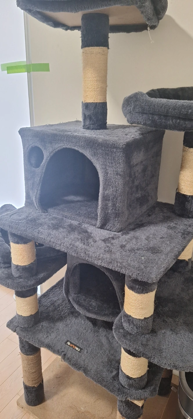Grey Cat Tree with multiple platforms and perches - photo 3
