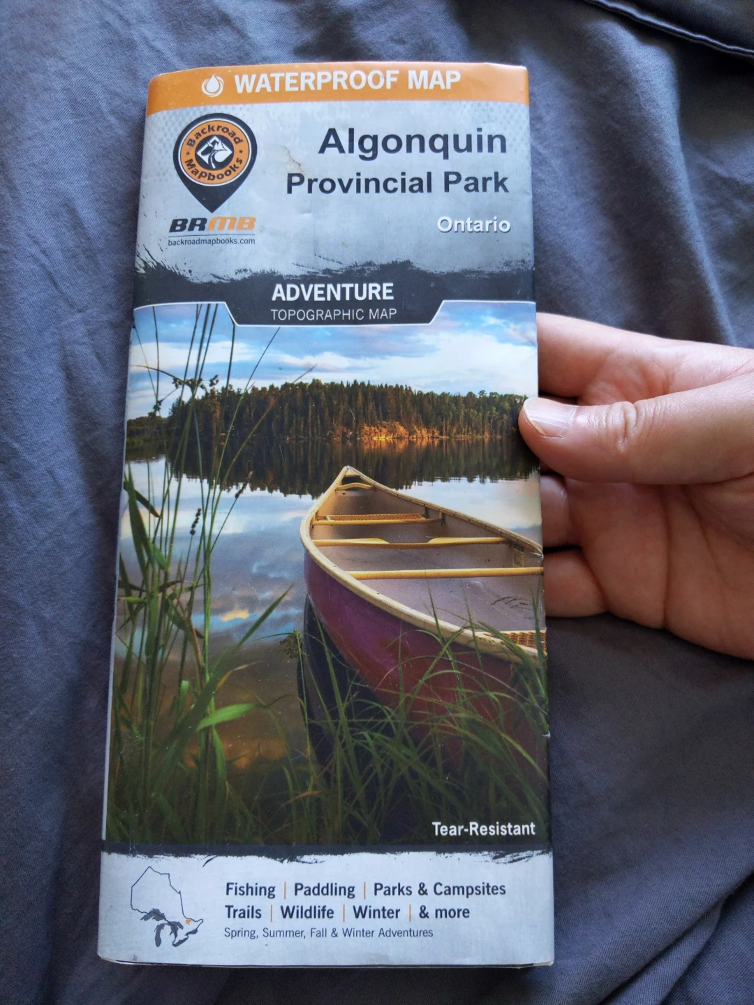 $10 (orig. $22 w tax)  Algonquin Provincial Park Waterproof Map