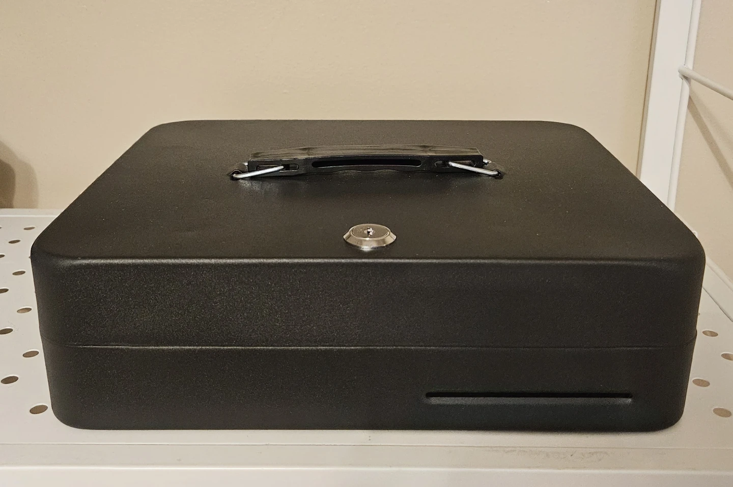 Black Cash Box with Handle and Lock