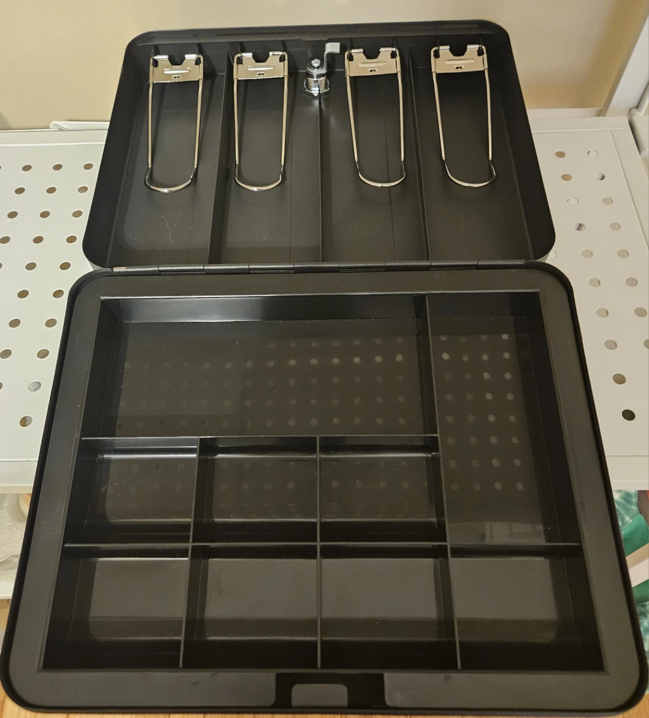 Black Cash Box with Handle and Lock - photo 2