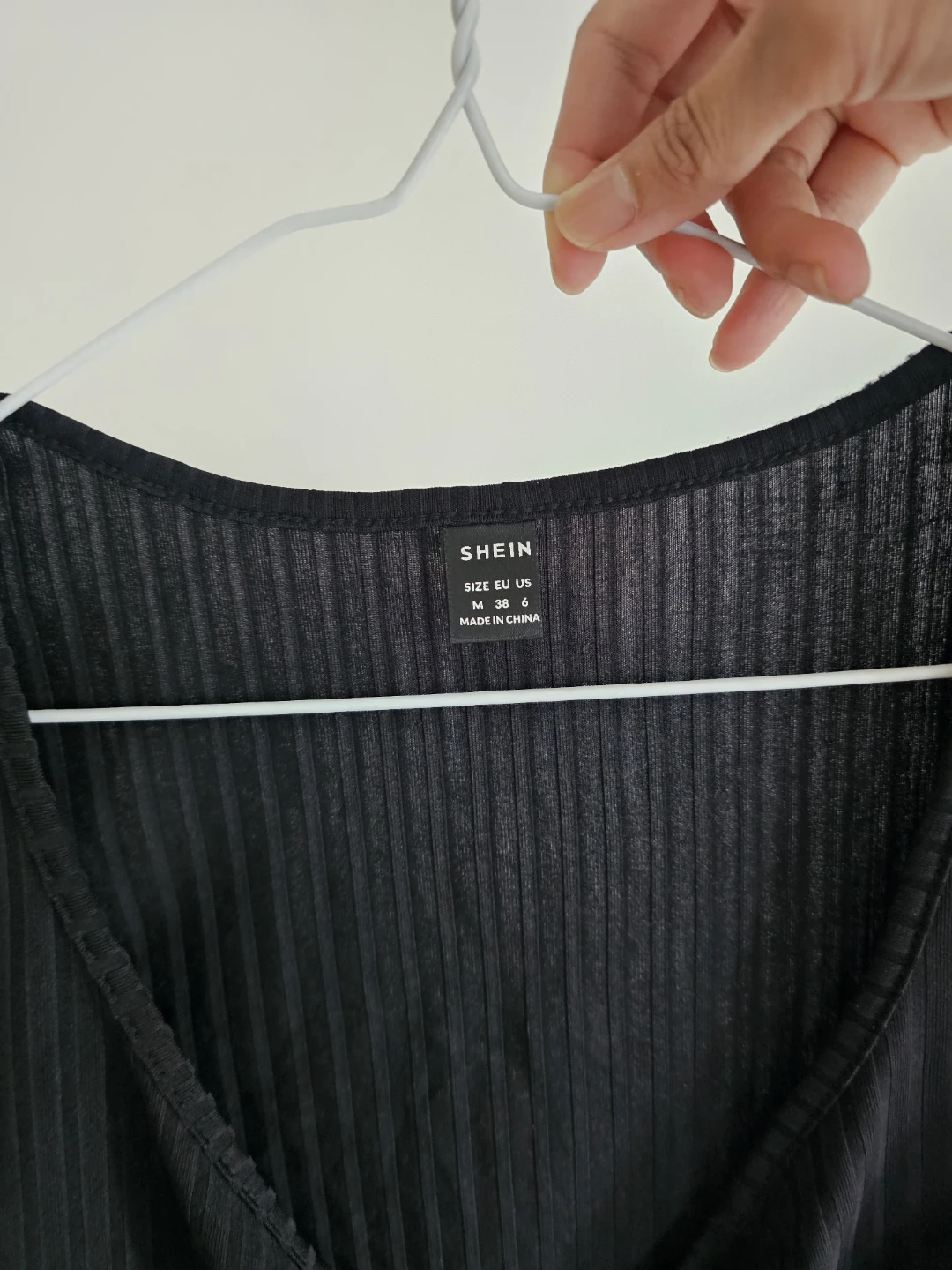 SHEIN Black Ribbed Wrap Crop Top - photo 4