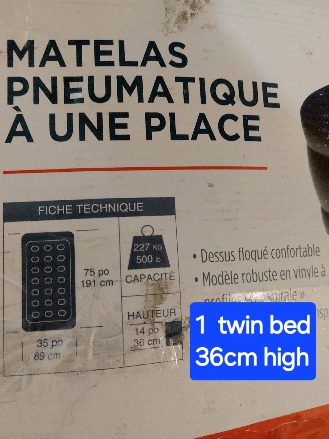 Air bed. Camping bed. Mattress