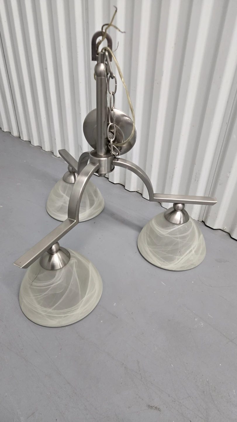 3-Light Brushed Nickel Chandelier - photo 2