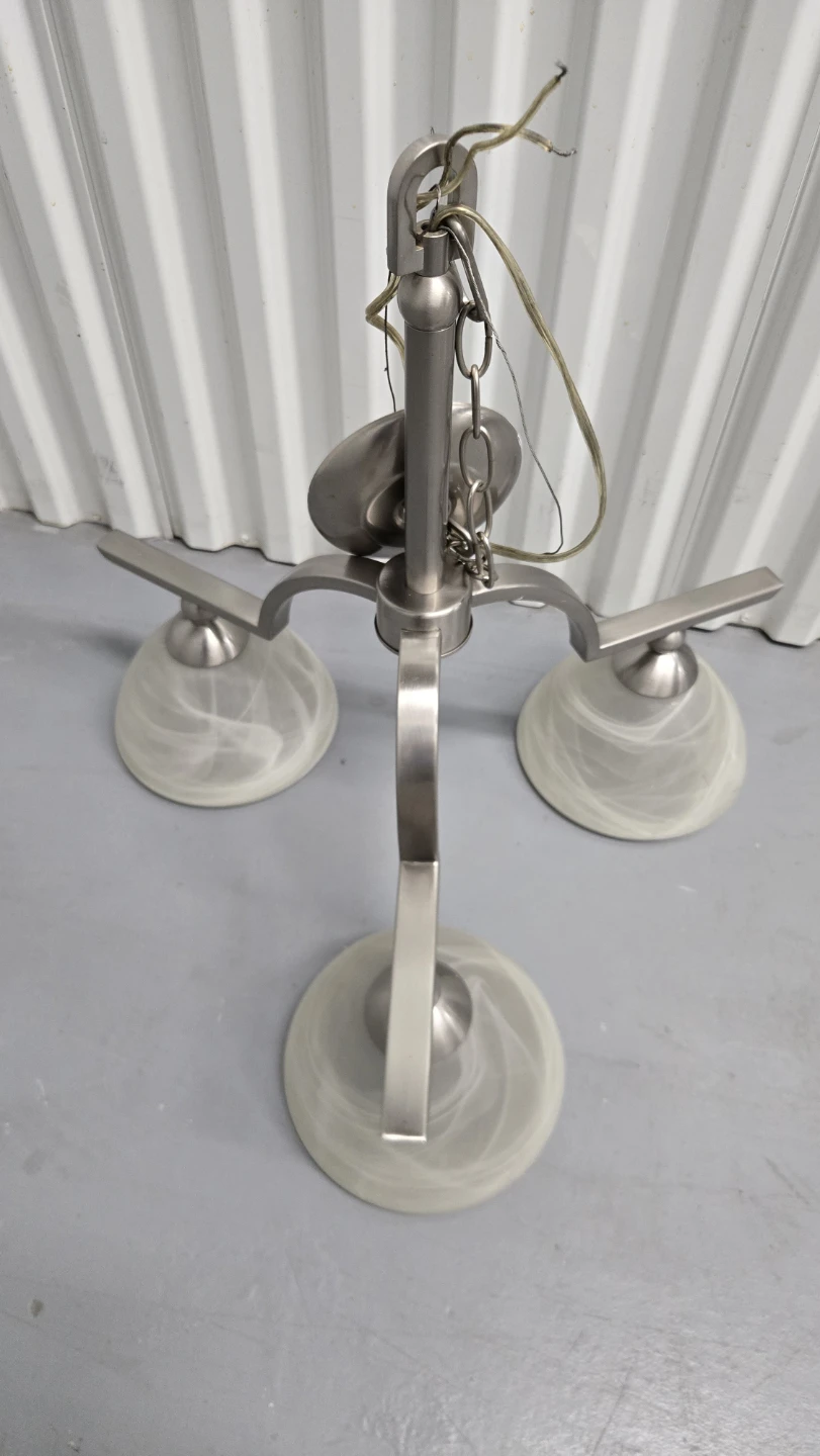 3-Light Brushed Nickel Chandelier - photo 3