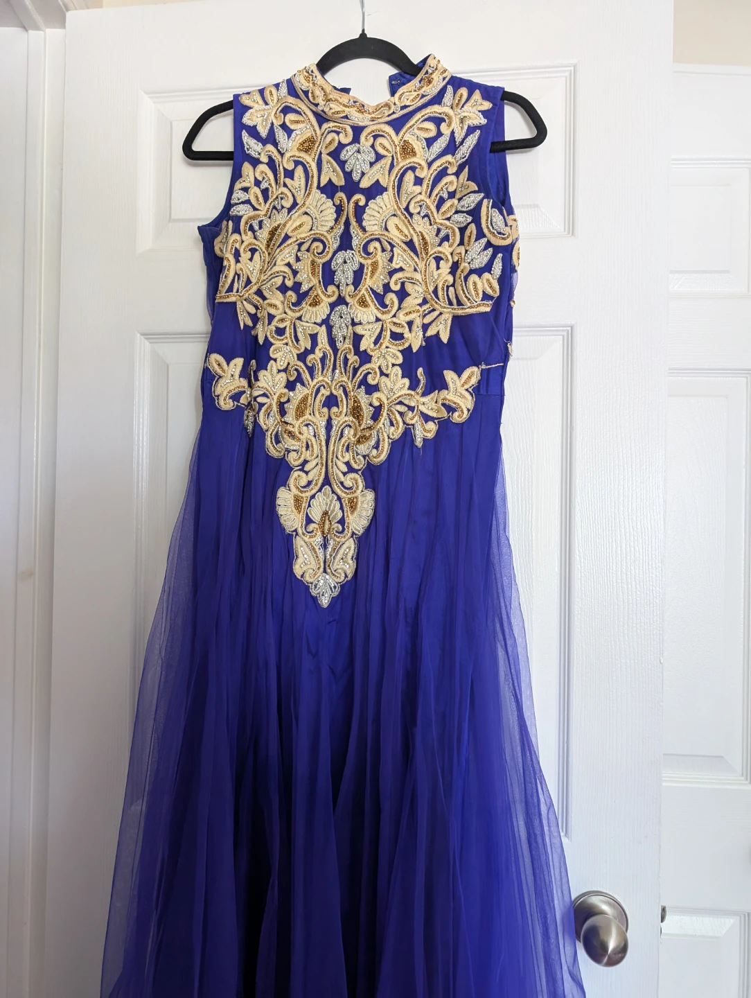 Royal Blue Embroidered Formal Dress - photo 2