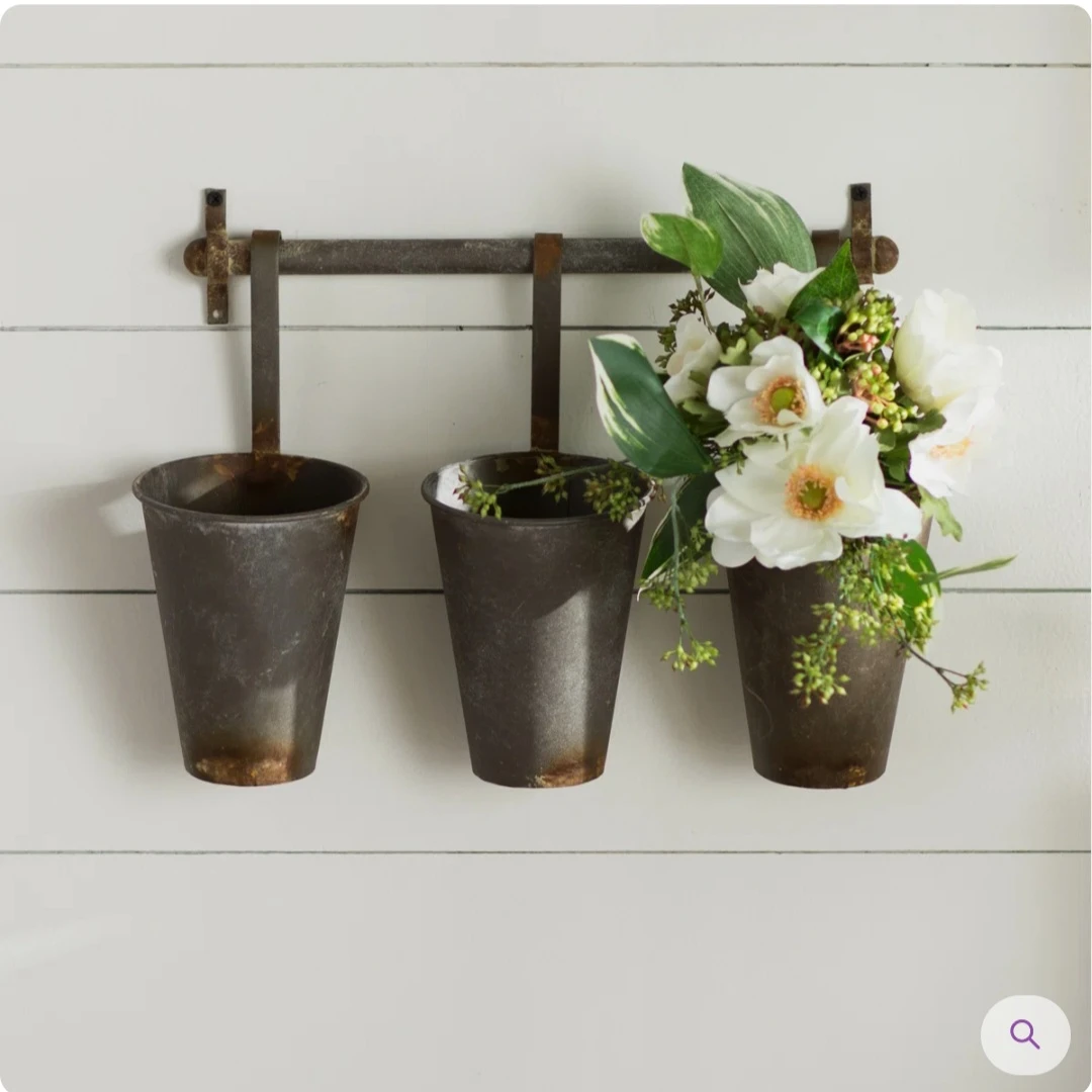 NEW Gracie Oaks Metal Wall Planter | Farmhouse Wall Decor - photo 2