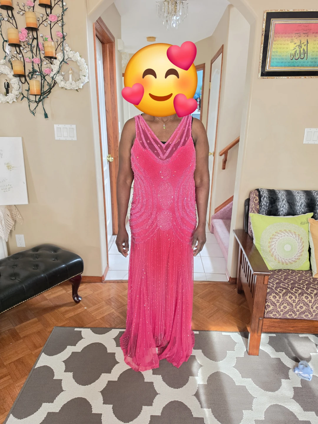 Sparkly Pink Beaded Formal Gown