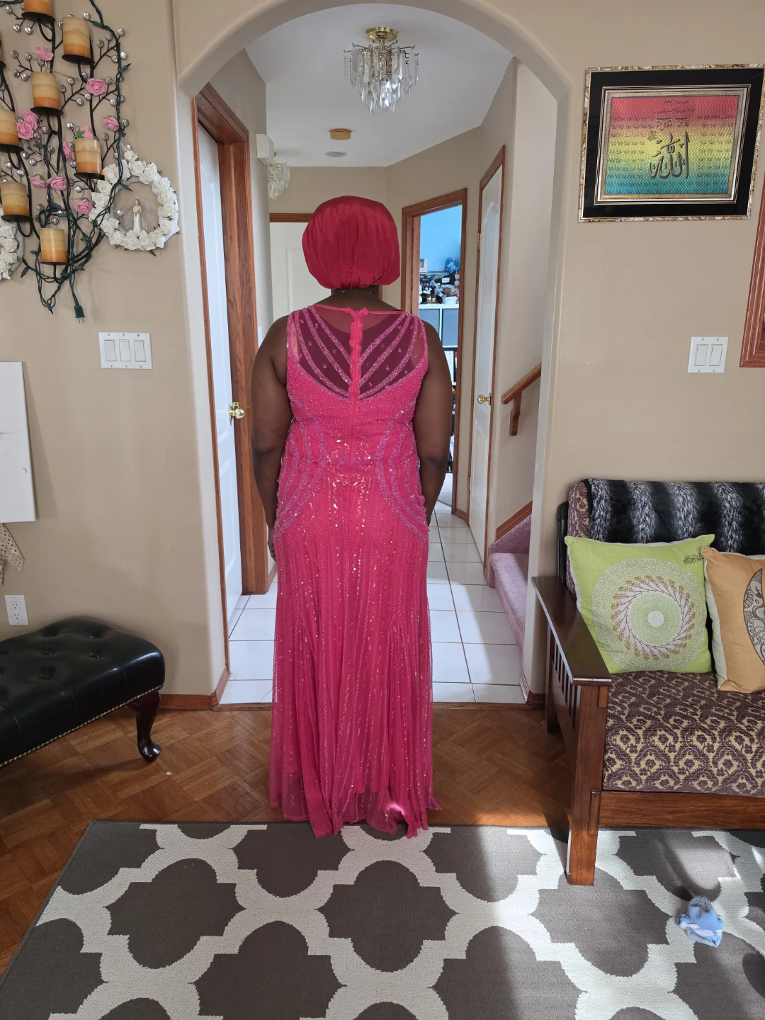 Sparkly Pink Beaded Formal Gown - photo 2